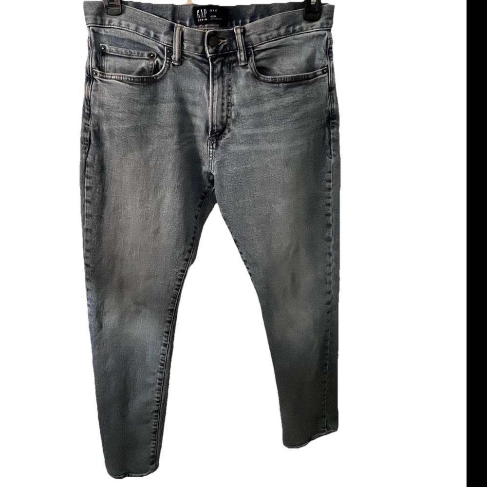 Gap Men's Slim Fit Med Wash Blue Jeans Stretch 5 Pocket 32x32 (Actual 32x29)